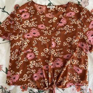 Madewell Floral Silk Blouse